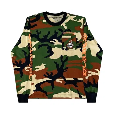 Pre-owned Chrome Hearts Matty Boy Caution Long-sleeve T-shirt 'camo' In Multi-color