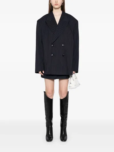 Entire Studios Double Breasted Blazer In Blue