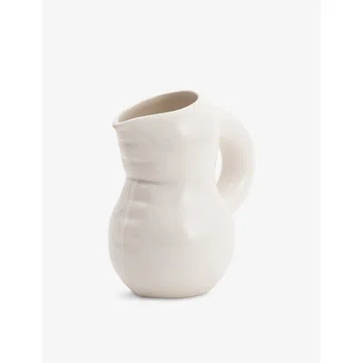 Home Studyo Jug Emily Bone White Gloss In Bone White Gloss