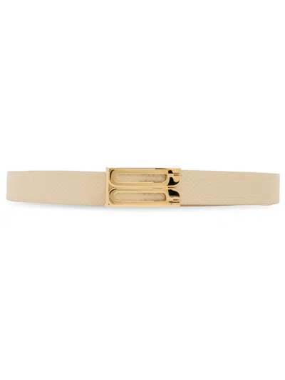 Victoria Beckham Micro Frame Belt In Ivory Grained Calfskin In White