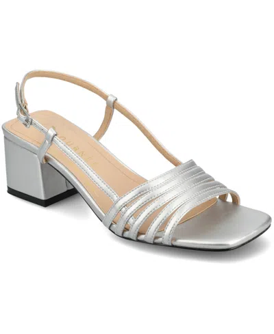 Journee Collection Womens Shayana Heeled Sandals In Silver