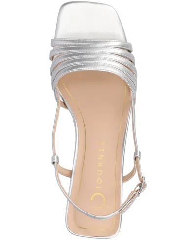 Journee Collection Womens Shayana Heeled Sandals In Silver
