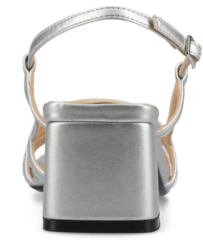 Journee Collection Womens Shayana Heeled Sandals In Silver