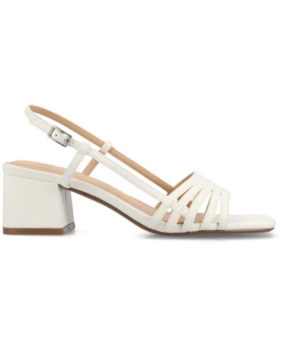 Journee Collection Womens Shayana Heeled Sandals In White