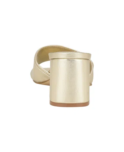 Guess Women's Gallai Block Heel Slip-on Sandals In Gold