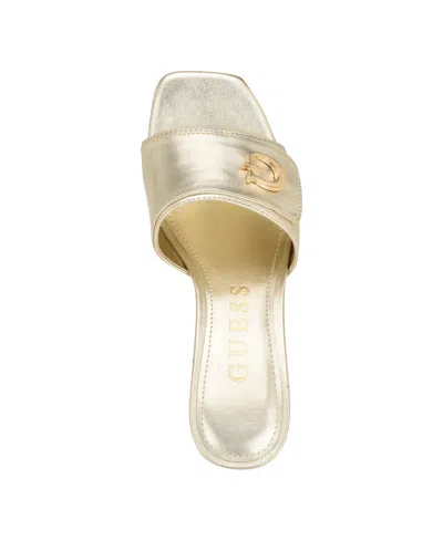 Guess Women's Gallai Block Heel Slip-on Sandals In Gold