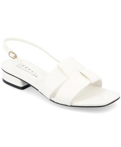 Journee Collection Journee Women's Tabatha Medium And Wide Width Flat Sandals In White