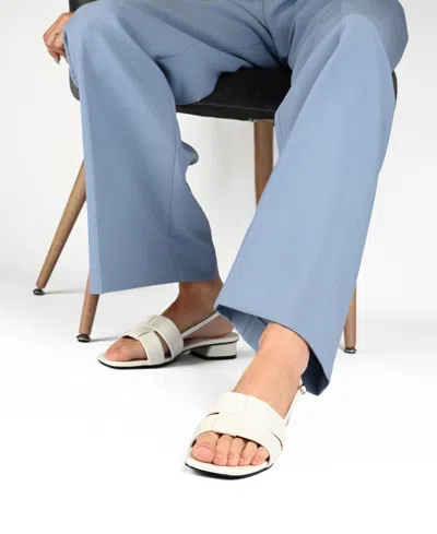 Journee Collection Journee Women's Tabatha Medium And Wide Width Flat Sandals In White