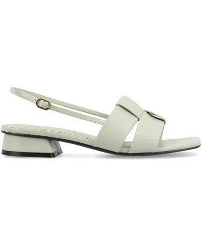 Journee Collection Journee Women's Tabatha Medium And Wide Width Flat Sandals In Sage