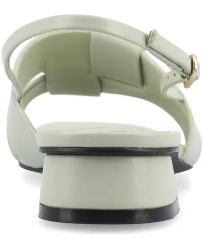 Journee Collection Journee Women's Tabatha Medium And Wide Width Flat Sandals In Sage