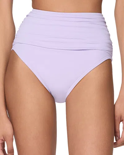 Kate Spade New York Shirred High Waisted Bottom In Frosted Violet
