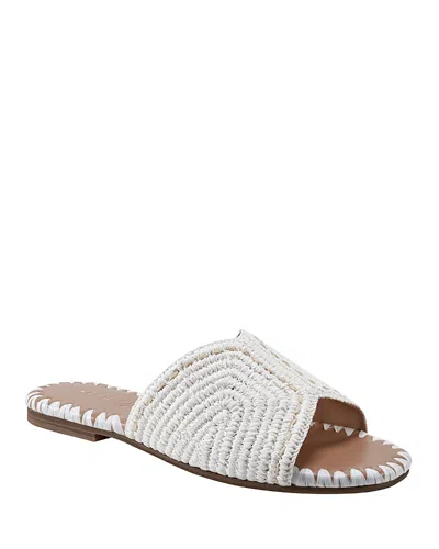 Marc Fisher Ltd Multi Woven Flat Slide Sandals In Ivory