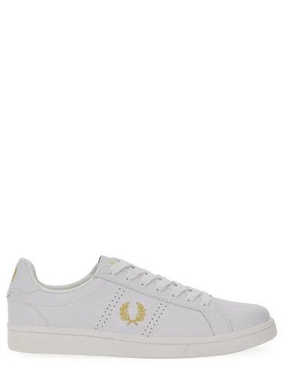 Fred Perry Men's Shoes Leather Trainers Sneakers  B721 In White