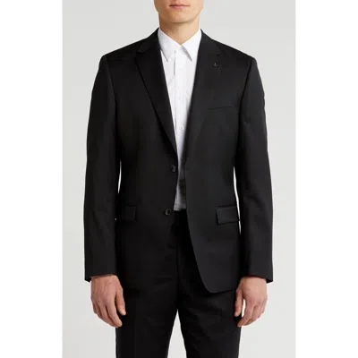 Digel Notch Lapel Virgin Wool Sport Coat In Black