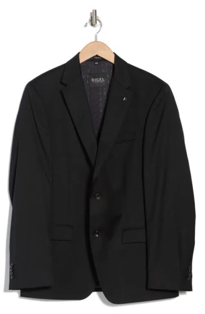 Digel Notch Lapel Virgin Wool Sport Coat In Black