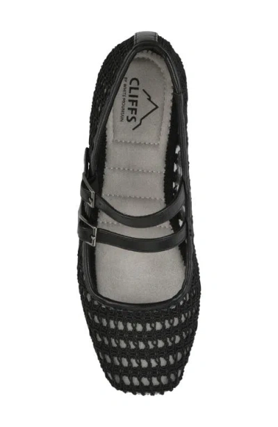 Cliffs By White Mountain Women's Besnik Mary Jane Round Toe Flats In Black Fabric