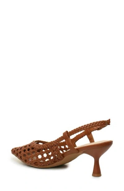 Nicole Miller Knotty Womens Pointed Closed Toe Kitten Heel Pumps In Cognac