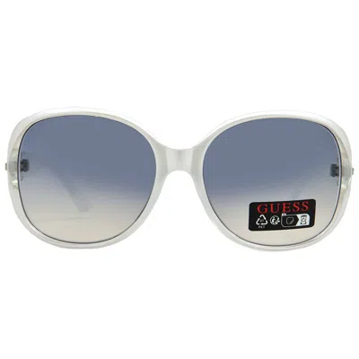 Guess Factory Blue Gradient Square Ladies Sunglasses Go00010 21w 58 In Gray