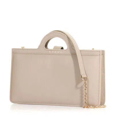 Marni Tropicalia Debossed-logo Leather Bag In Nude