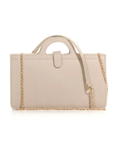 Marni Tropicalia Debossed-logo Leather Bag In Nude