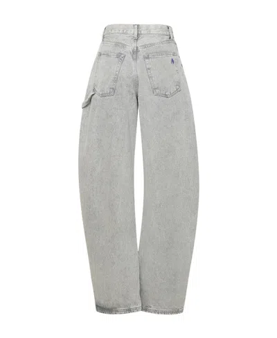 Attico Effie High-waist Wide-leg Jeans In Gray