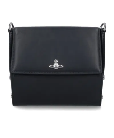 Vivienne Westwood Structured Shoulder Bag Adjustable Strap In Grey