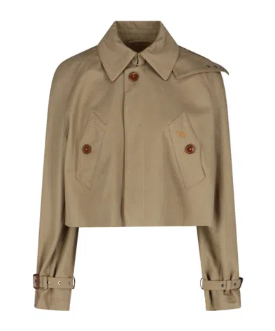 Vivienne Westwood Casual Jacket With Embroidered Detail And Epaulettes In Brown