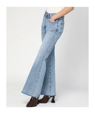 Frame Wide-leg The Lax Jeans With Washed Effect In Blue
