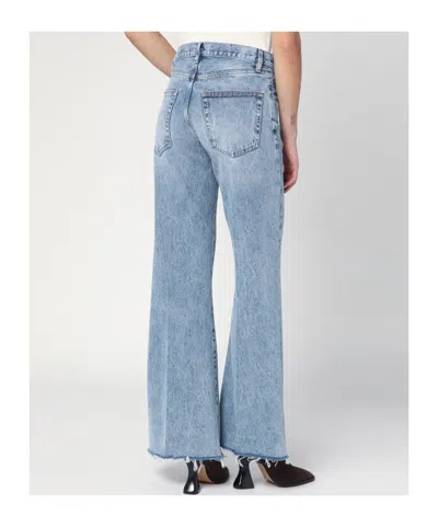 Frame Wide-leg The Lax Jeans With Washed Effect In Blue