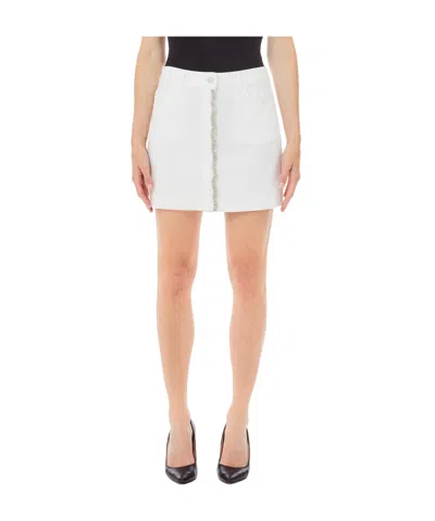 Liu •jo Cotton Mini Skirt In Nude