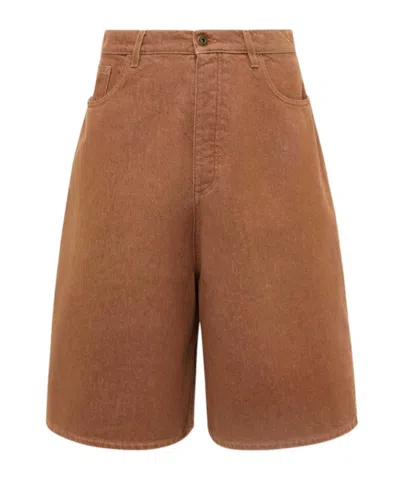 Jw Anderson W Anderson Mens Rust Relaxed-fit Aged Denim Shorts In Brown