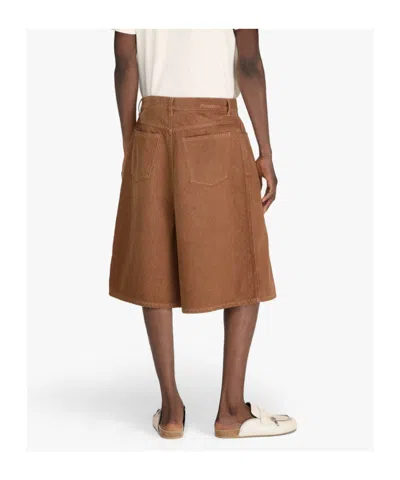 Jw Anderson W Anderson Mens Rust Relaxed-fit Aged Denim Shorts In Brown