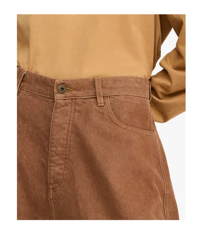 Jw Anderson W Anderson Mens Rust Relaxed-fit Aged Denim Shorts In Brown