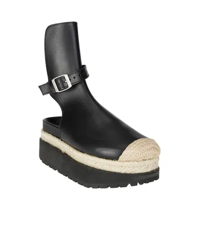 Sacai Woman Ankle Boots Black Size 8 Cow Leather In Black