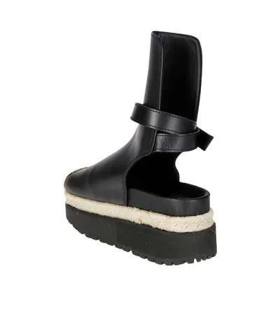 Sacai Woman Ankle Boots Black Size 8 Cow Leather In Black