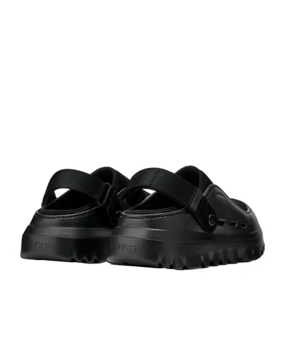 Ugg Adjustable Back Strap Clogs With Mesh Upper In Black