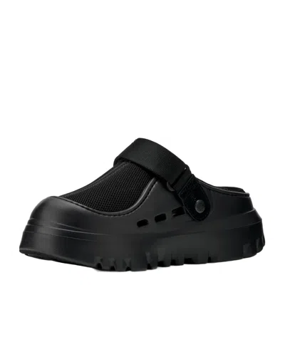 Ugg Adjustable Back Strap Clogs With Mesh Upper In Black