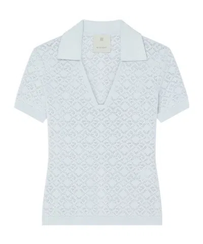 Givenchy Slim Fit Polo In Monogram 72 Jacquard In White
