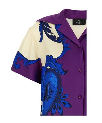 Etro Paisley Print Maxi Shirt In Multi