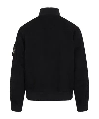 Stone Island Logo Patch Bomber Jacket In Black