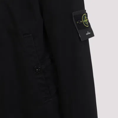 Stone Island Logo Patch Bomber Jacket In Black