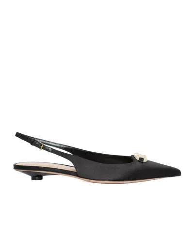 Valentino Garavani Valentino Vlogo Signature Slingback Pumps In Nero