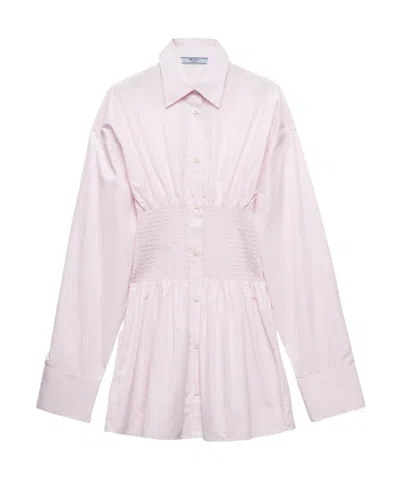 Prada Pastel Pink Poplin Shirt In Pink