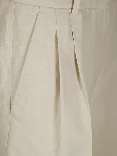 Alberto Biani Soft Linen Blend Shorts With Front Hook In Nude