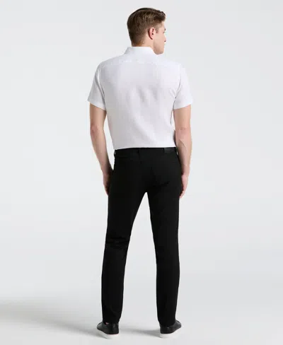 Perry Ellis Men's Slim Fit Double Cloth 5-pocket Pants In Black