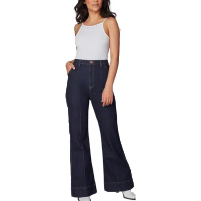 Lola Stevie Womens Pocket Denim Flared Jeans In Blue