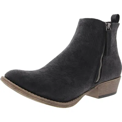 Very G Womens Double Zipper Ankle Boots In Black
