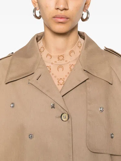 Golden Goose Crystals Embellished Oversized Short Trench Coat Clothing In 15369khakibeige