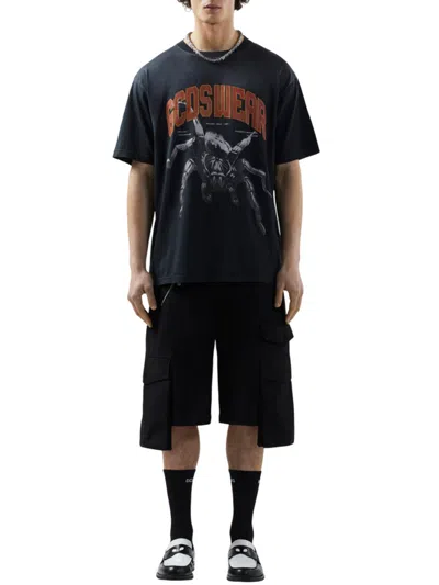 Shop Gcds Gcd Swear Oversized T Shirt With Spider In 99 Black