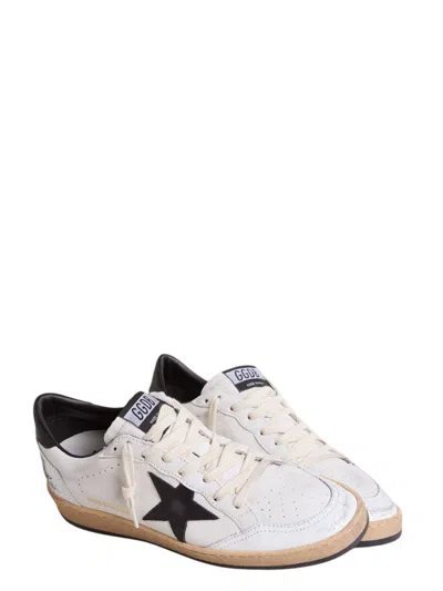 Golden Goose Women's Ball Star Sneakers In White Nappa Leather With Black Leather Star And Heel Tab In 10283 White Black